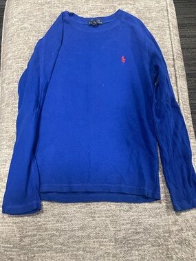 Ralph Lauren Royal Blue Long Sleeve Shirt with Red Pony